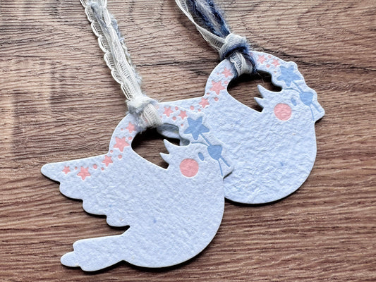 InkSundae x 蒔絮紙品 Shining Magic (Blue) - 手抄紙小鳥 craft paper