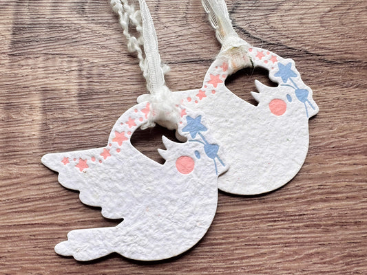 InkSundae x 蒔絮紙品 Shining Magic (White) - 手抄紙小鳥 craft paper