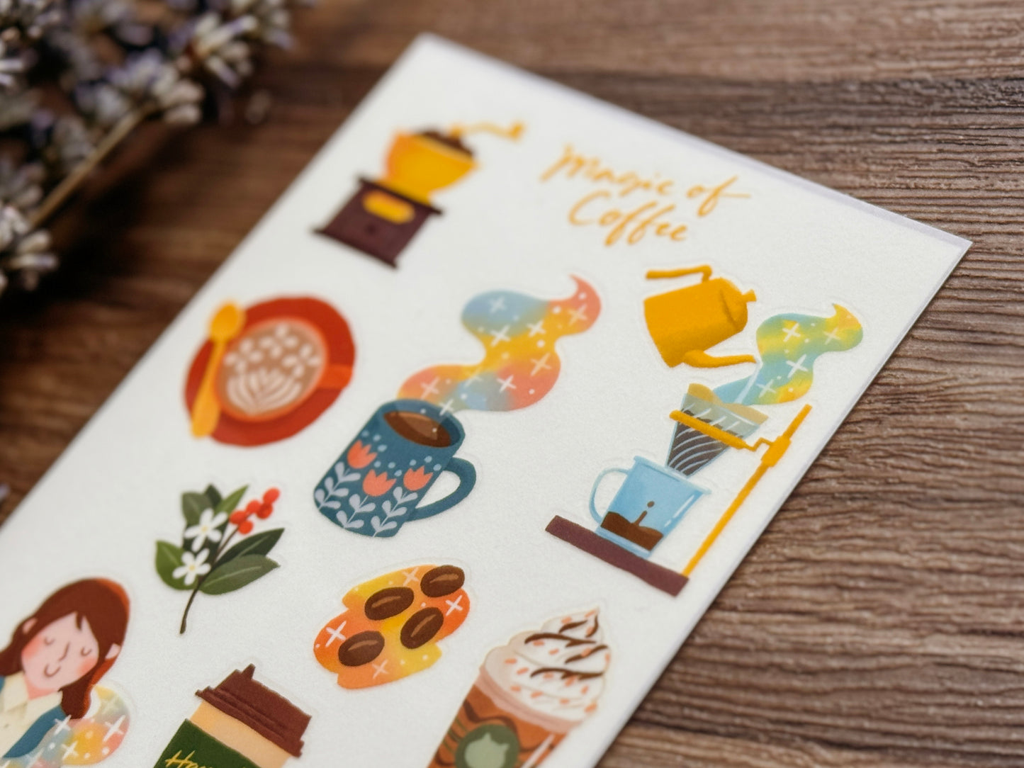 Magic of Coffee 咖啡的神奇魔法 乾式轉印貼紙 - Print-on Sticker