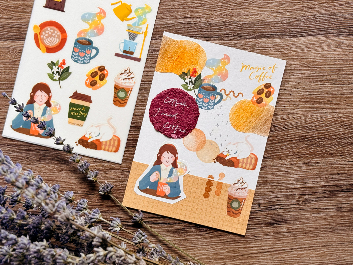 Magic of Coffee 咖啡的神奇魔法 乾式轉印貼紙 - Print-on Sticker