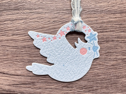 InkSundae x 蒔絮紙品 Shining Magic (Blue) - 手抄紙小鳥 craft paper