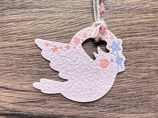 InkSundae x 蒔絮紙品 Shining Magic (Pink) - 手抄紙小鳥 craft paper