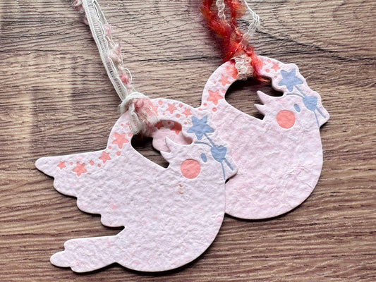 InkSundae x 蒔絮紙品 Shining Magic (Pink) - 手抄紙小鳥 craft paper