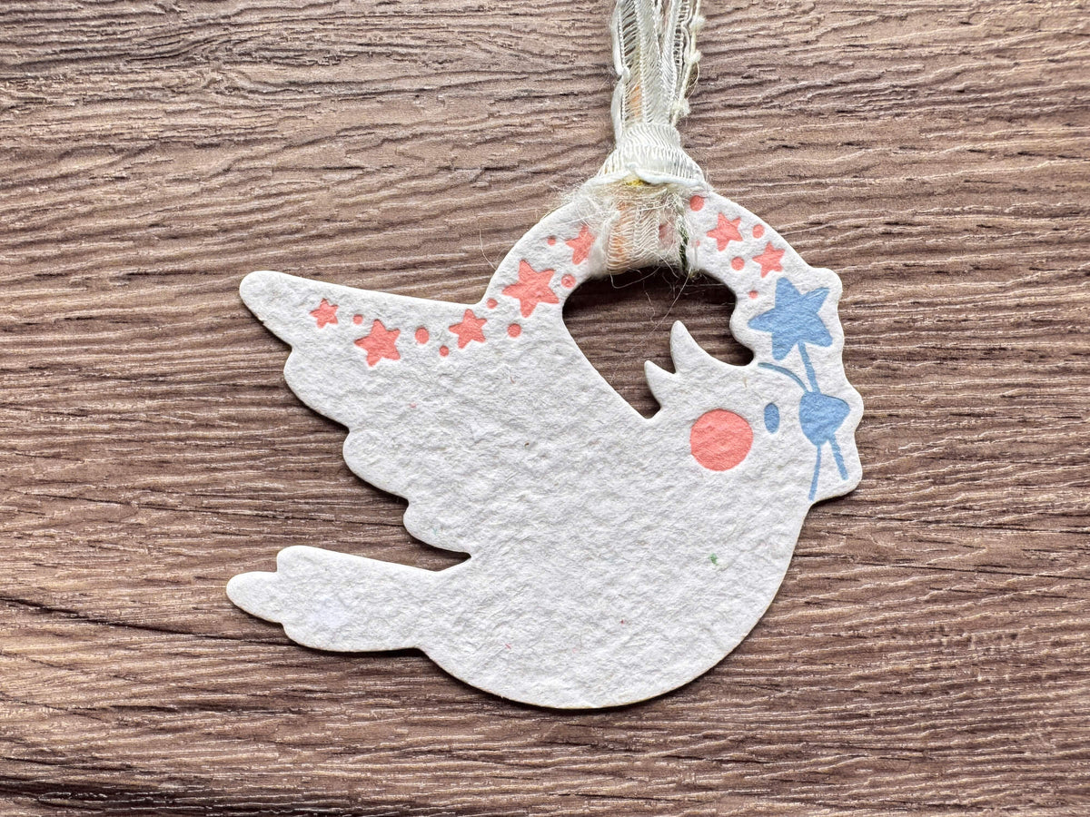 InkSundae x 蒔絮紙品 Shining Magic (White) - 手抄紙小鳥 craft paper
