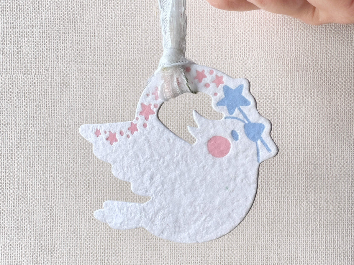 InkSundae x 蒔絮紙品 Shining Magic (White) - 手抄紙小鳥 craft paper