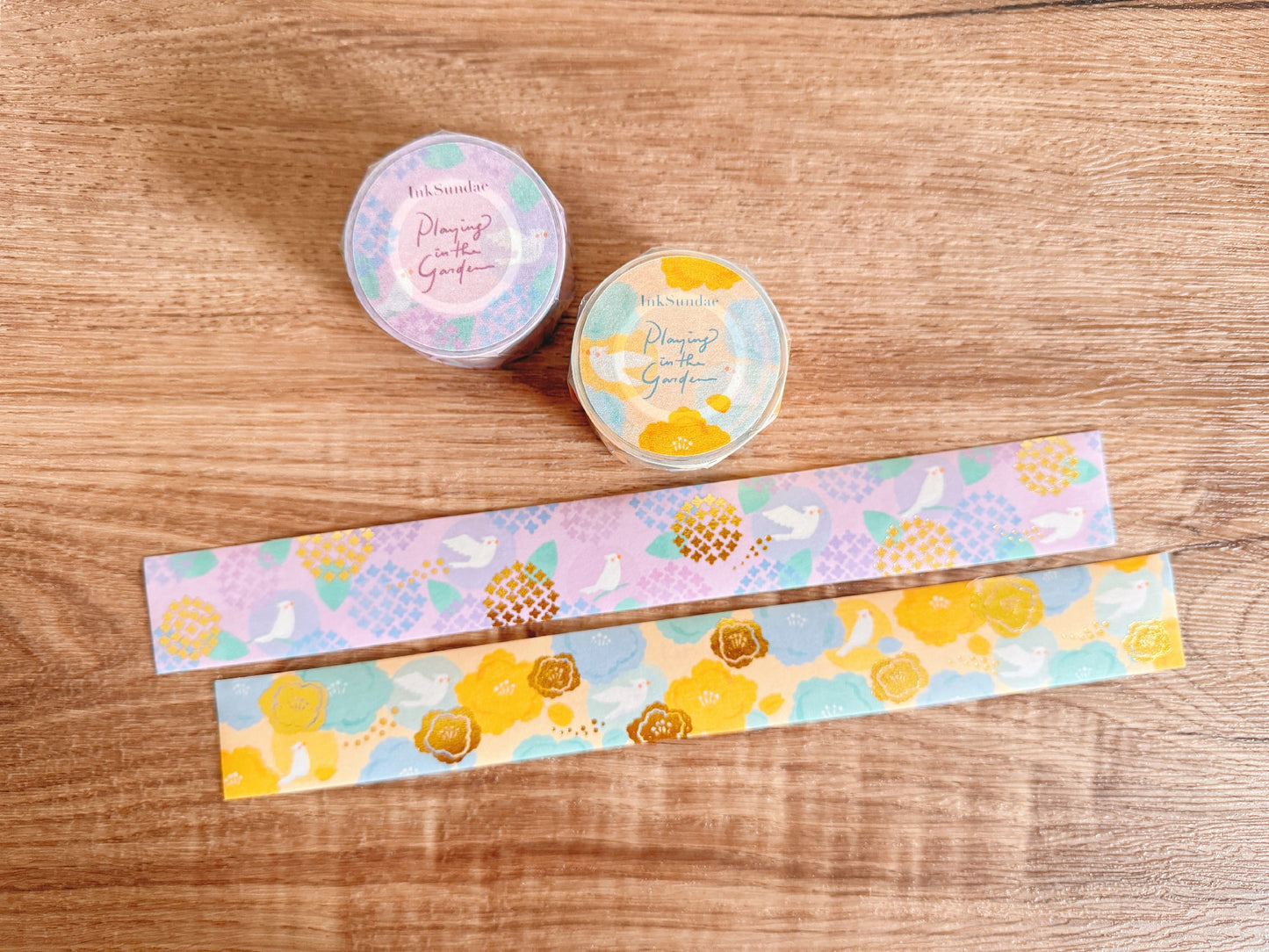 Playing in the Garden : Hydrangea 繡球 - Gold Foil Stamping Washi Tape