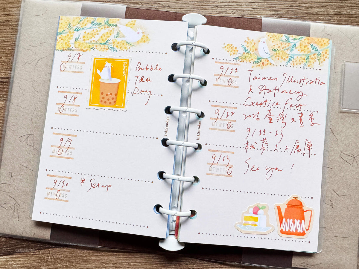 Blooming Time : Weekly 花開之時：週計劃 - 手帳內頁 Mini6 Refill