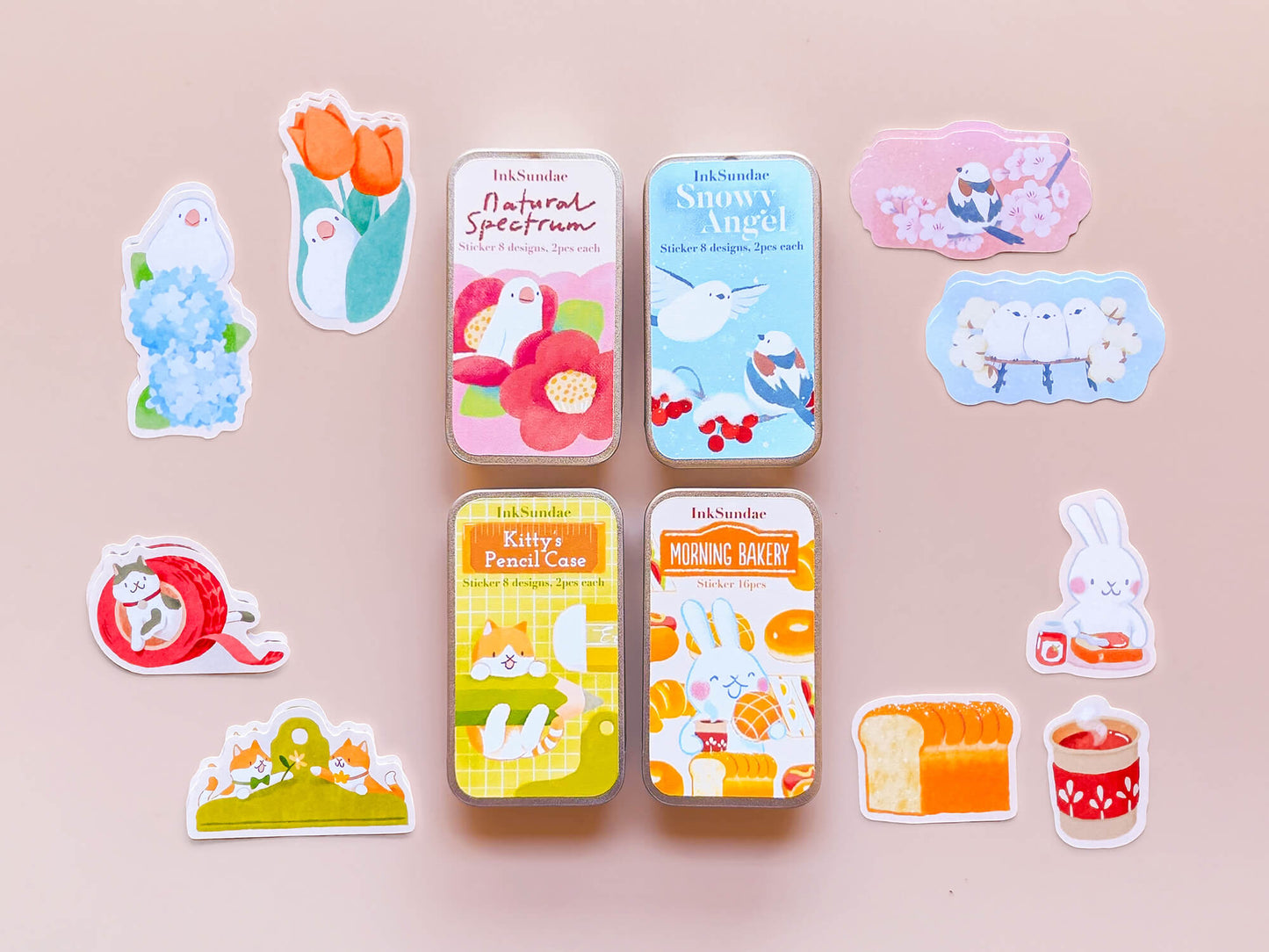 Kitty's Pencil Case 貓咪的筆袋 - 迷你鐵盒貼紙 Box Sticker