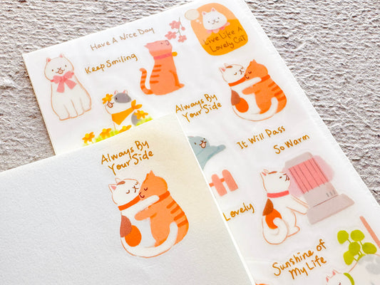 Live Like a Lovely Cat 可愛貓咪生活 乾式轉印貼紙 - Print-on Sticker
